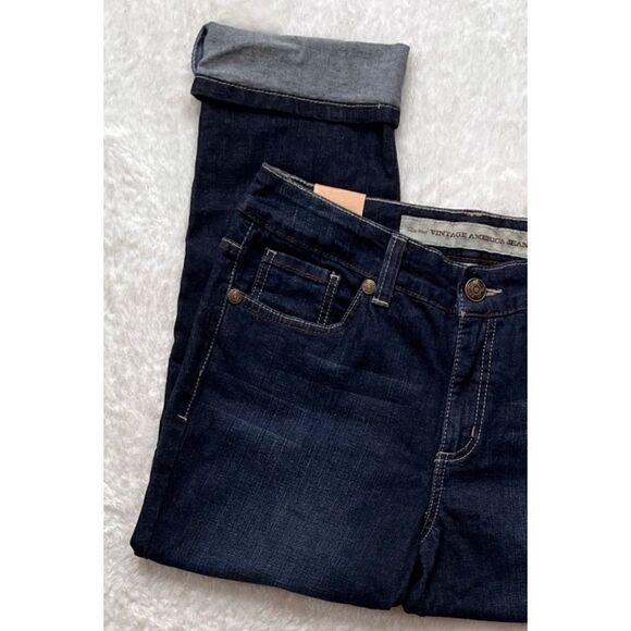 NWT Nine West Vintage America Jeans Classic Rise Boho Denim Crop Jeans, 8/28 - Picture 6 of 15